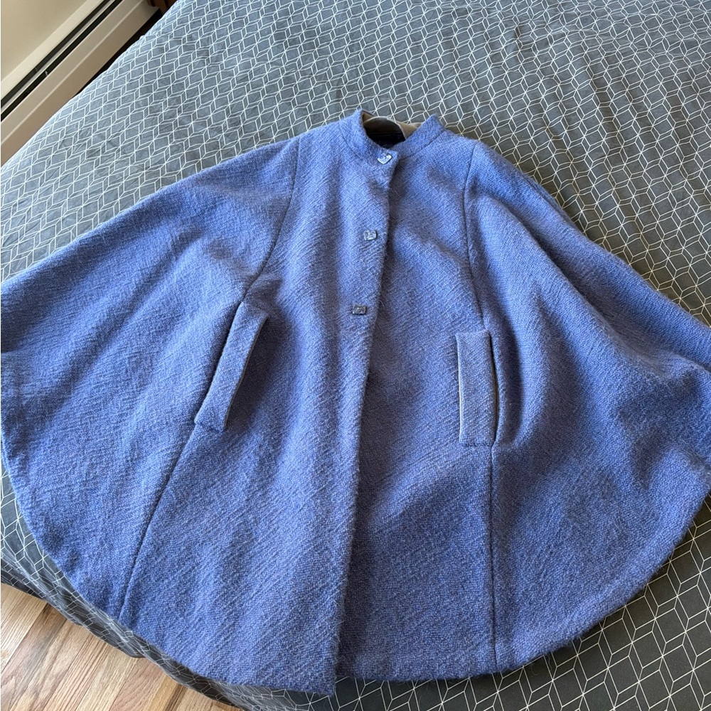Stylish Blue Cape Coat Barbara Campbell